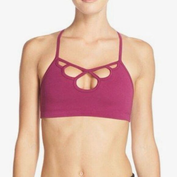 FP Movement by Free People 'Moon Shadow' T-Back Sports Bra, Fuchsia Women’s M - Picture 1 of 8